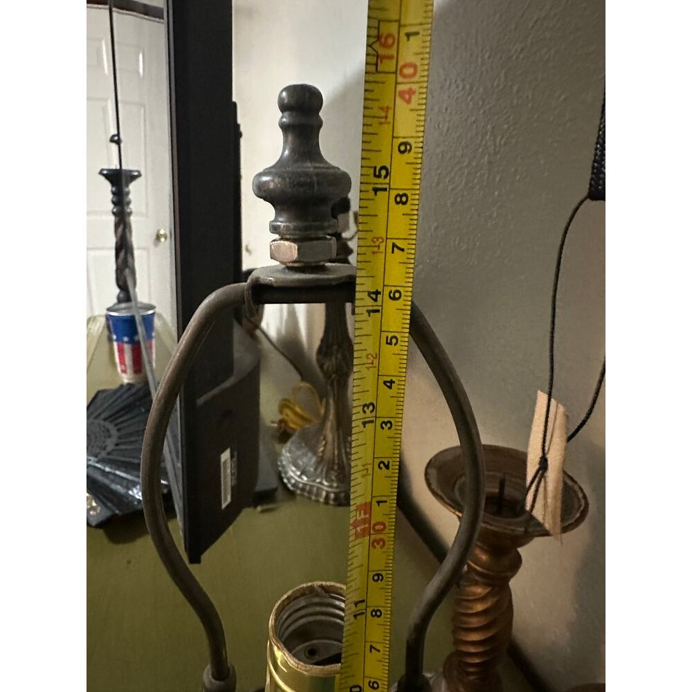 Victorian metal lamp art deco small romantic baroque French scrolling decor dark - Picture 7 of 9